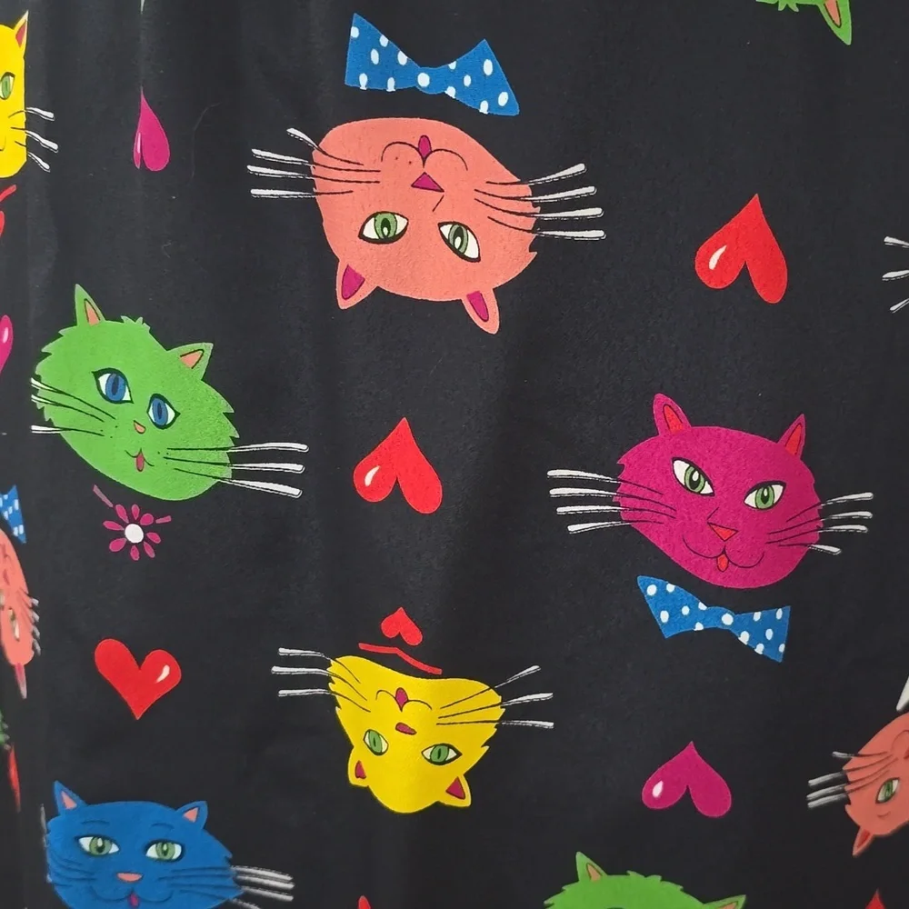 Vintage Bob Mackie Wearable Art Funky Cats Maxi Skirt Sz XL